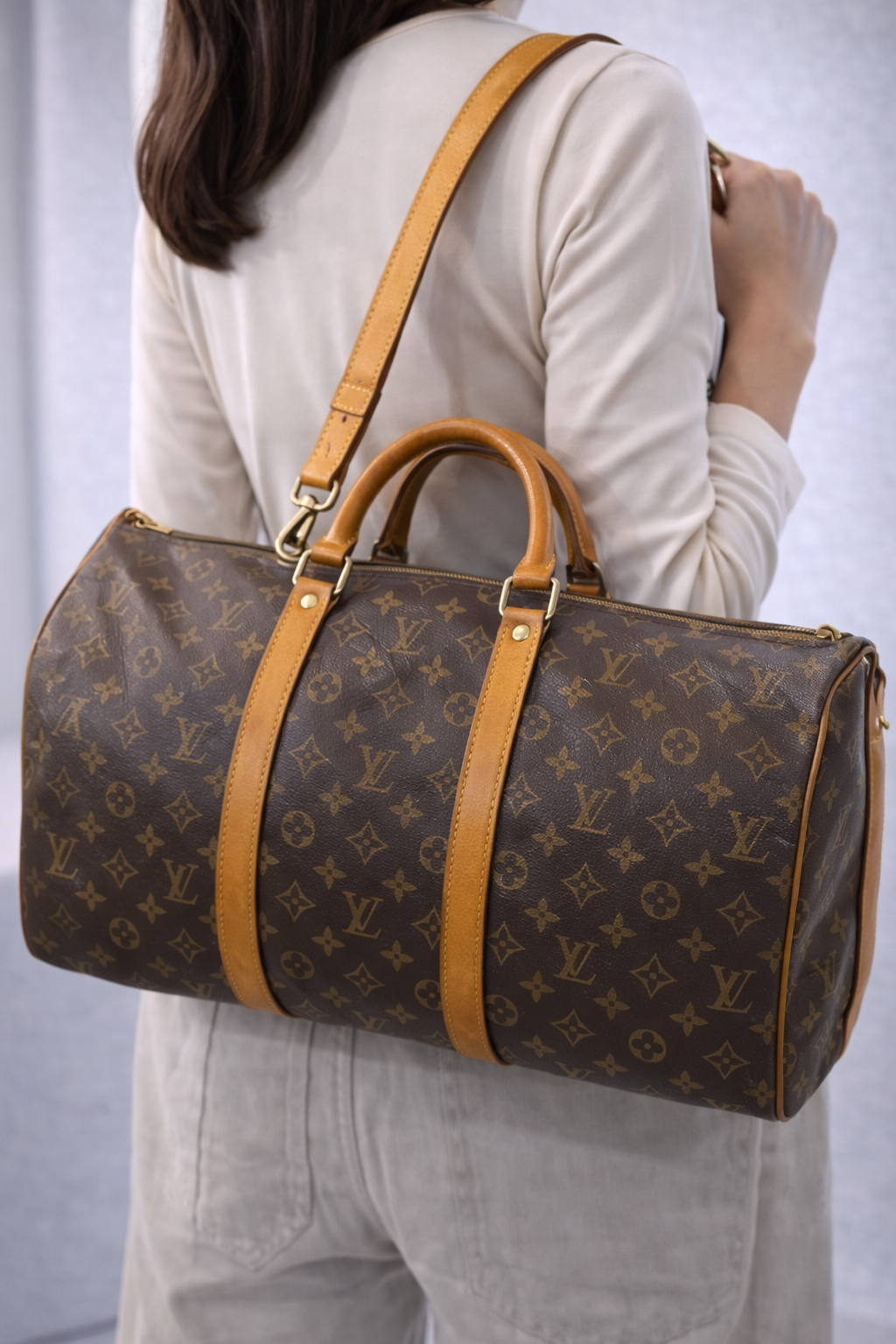 Louis Vuitton Monogram Sac Polochon Vintage Travel Duffle Bag