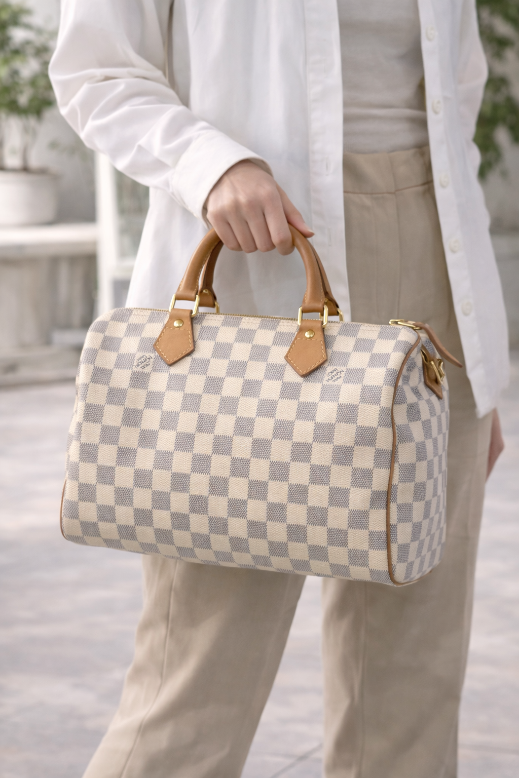 Louis Vuitton Speedy 30 – Damier Azur Canvas Handbag