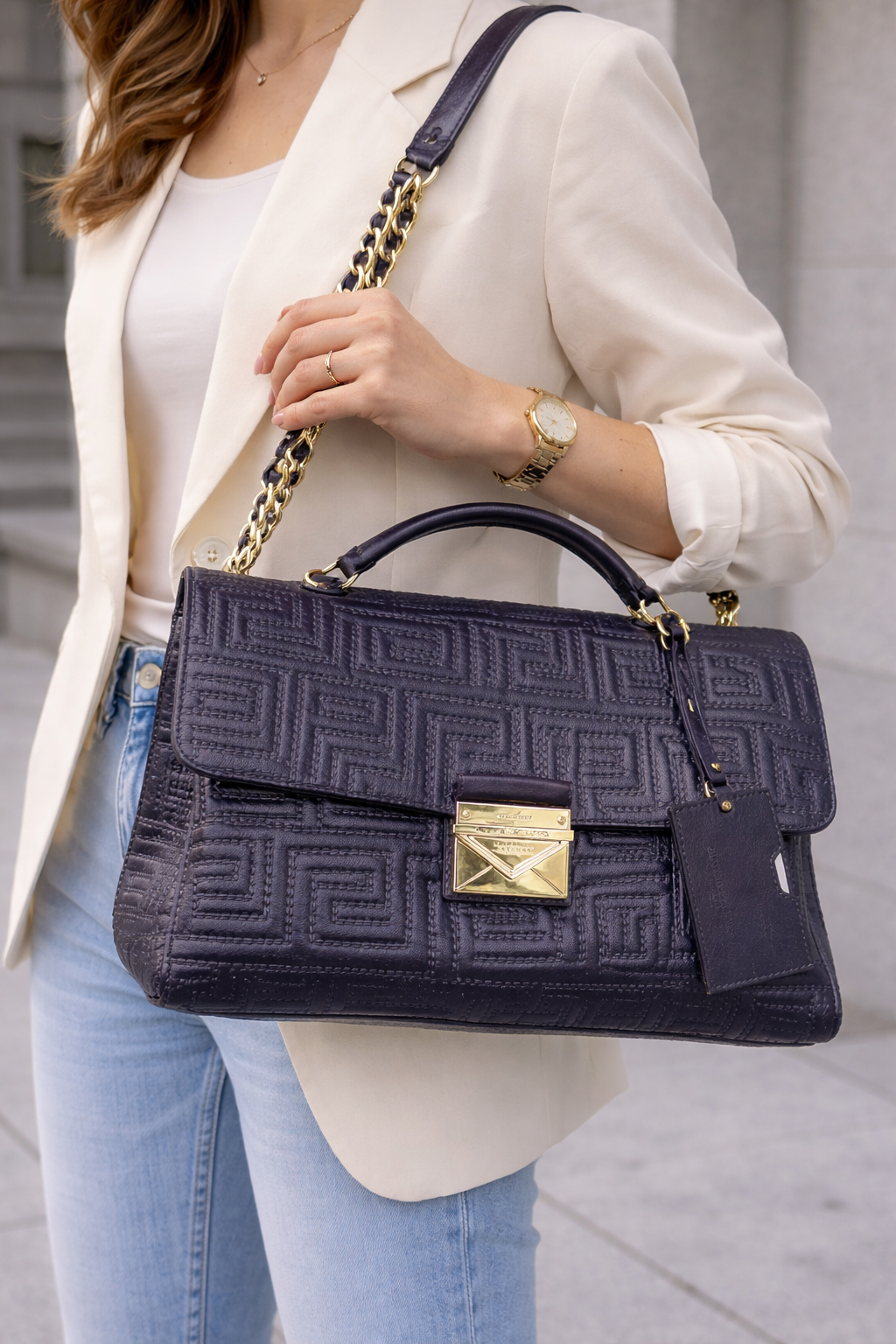 Versace Gianni Versace Couture Quilted Leather Shoulder Bag