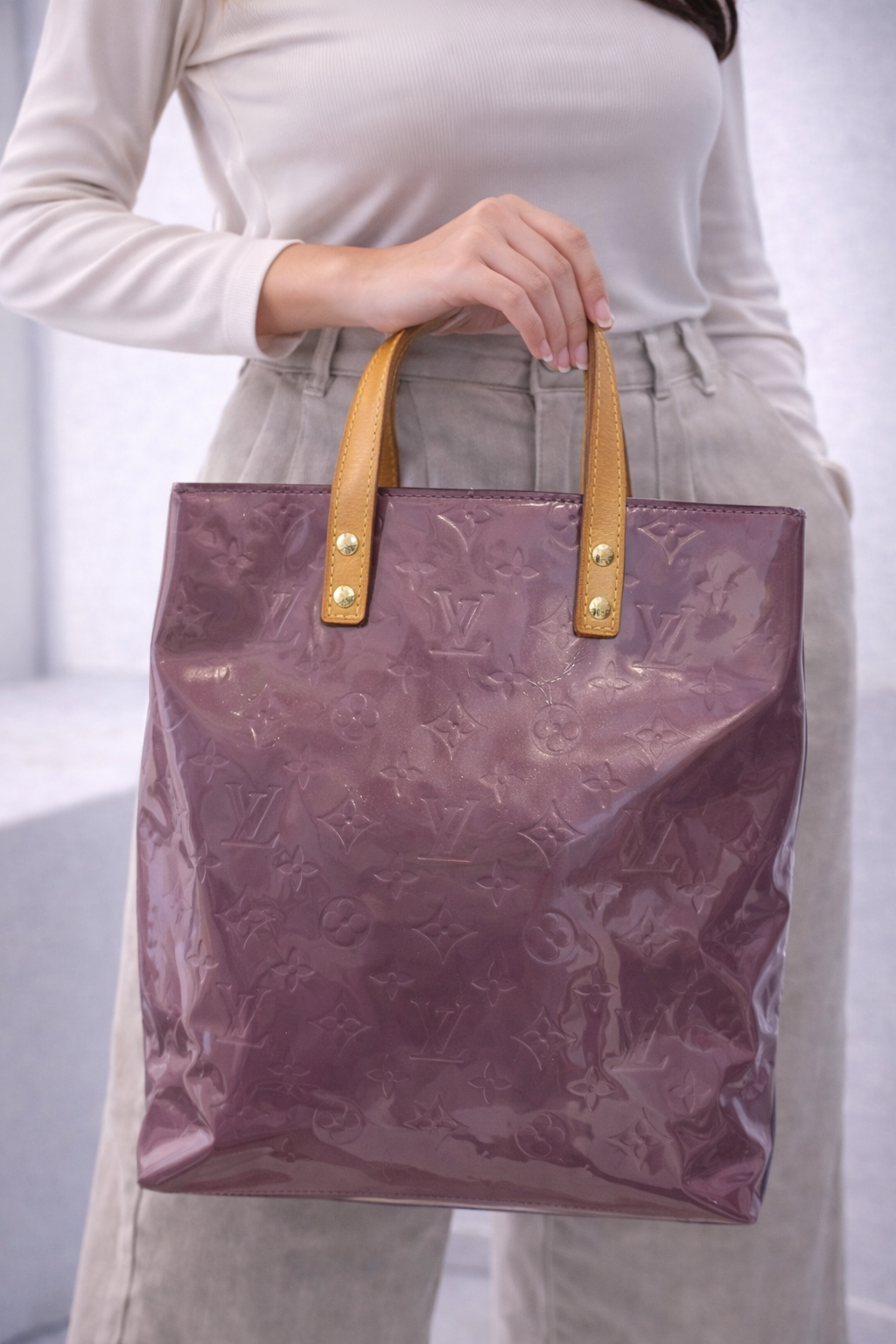 Louis Vuitton Monogram Vernis Reade MM Tote Bag – Violette Purple Patent Leather