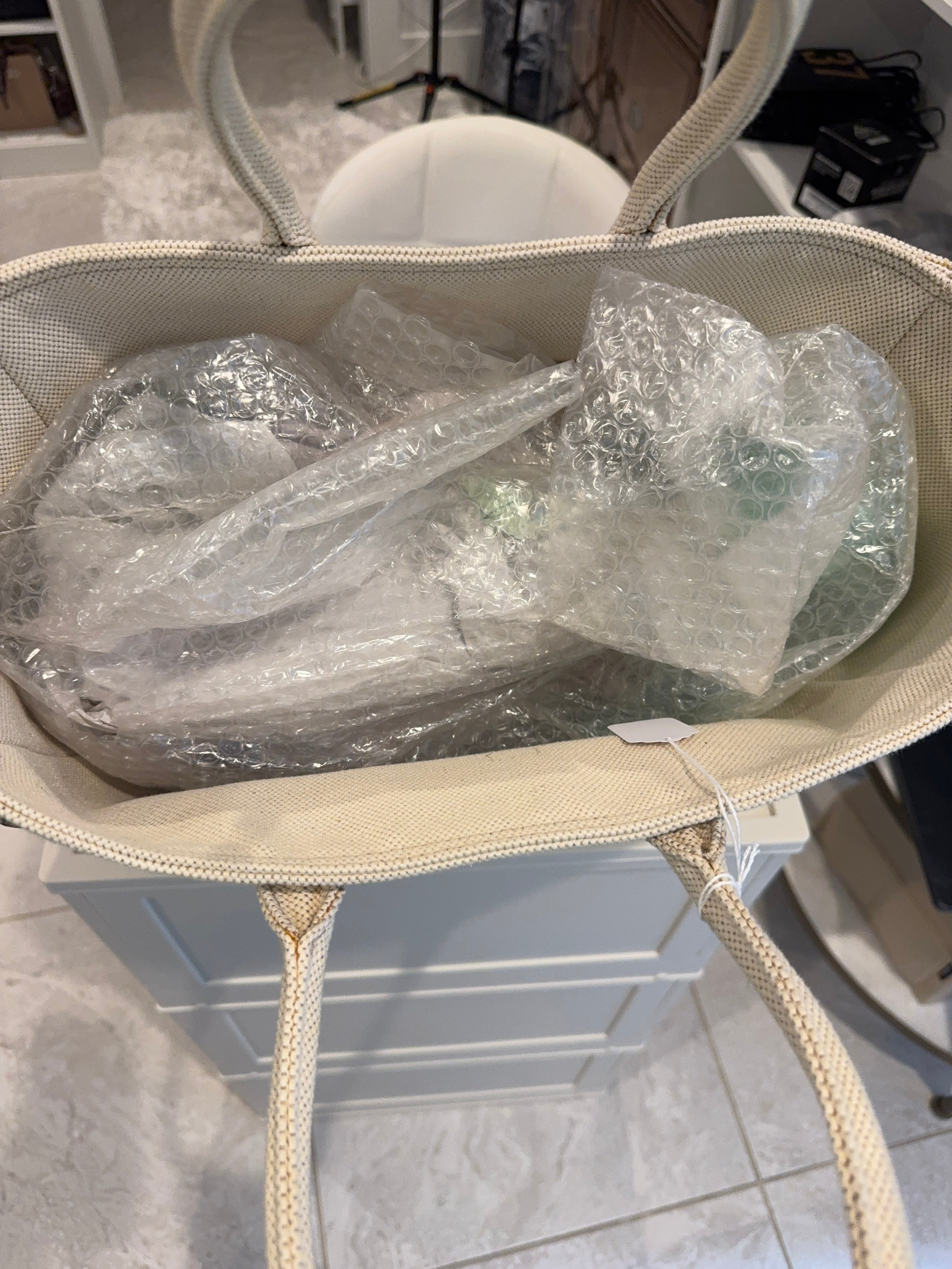 Jimmy Choo Star Studs Canvas Tote