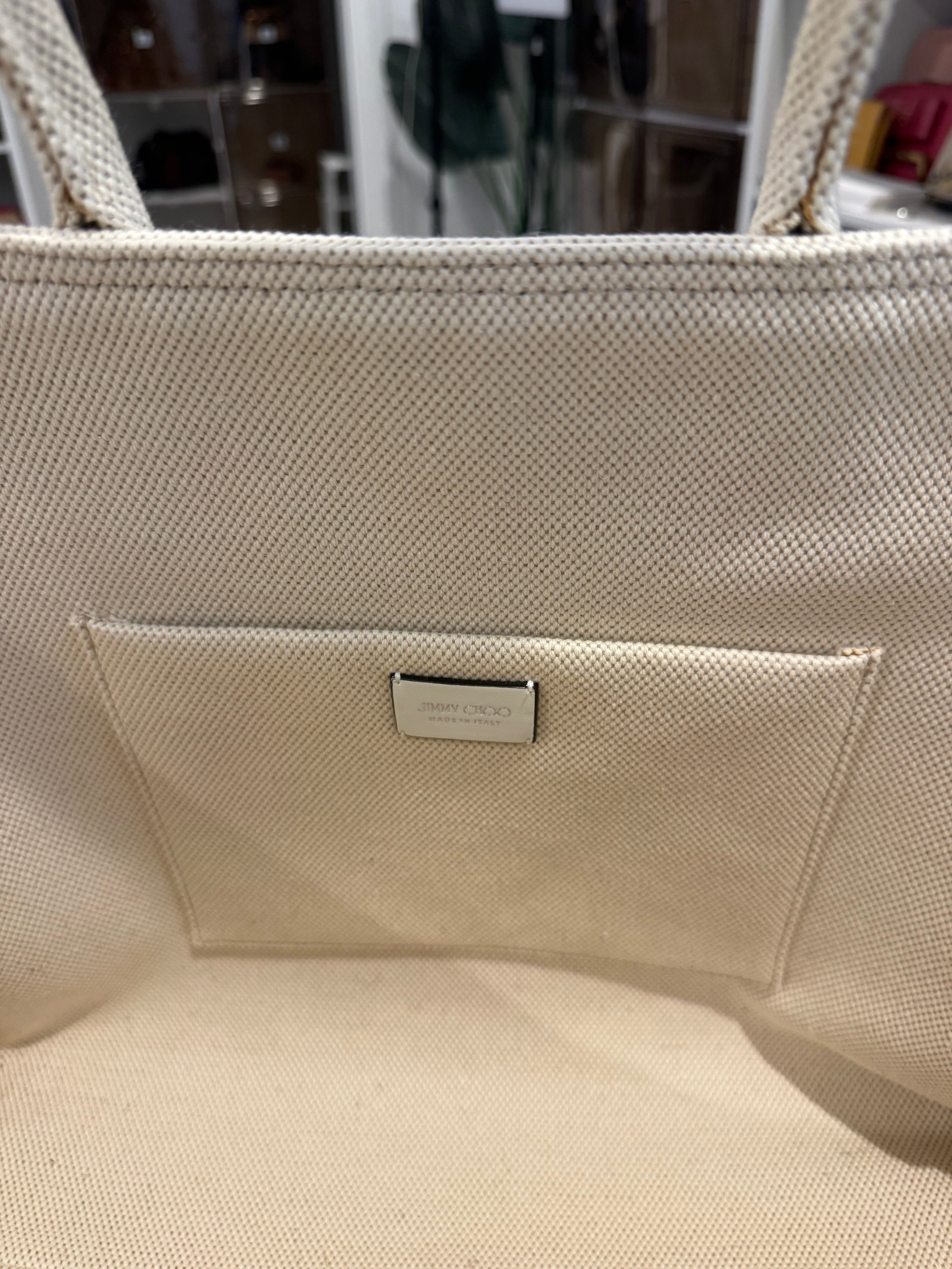 Jimmy Choo Star Studs Canvas Tote