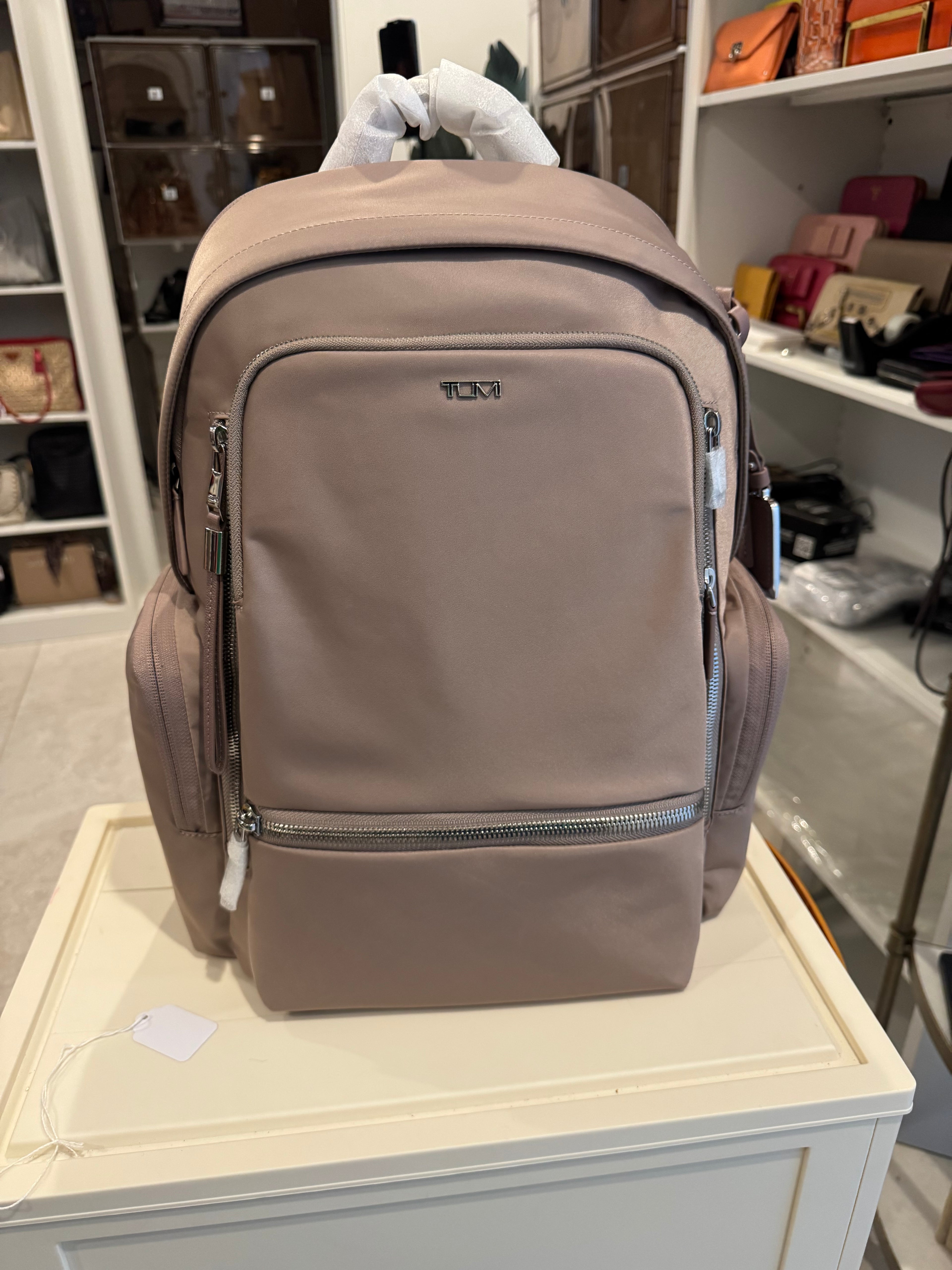 Tumi Neutral Beige Nylon Backpack – Professional Travel/Work Bag