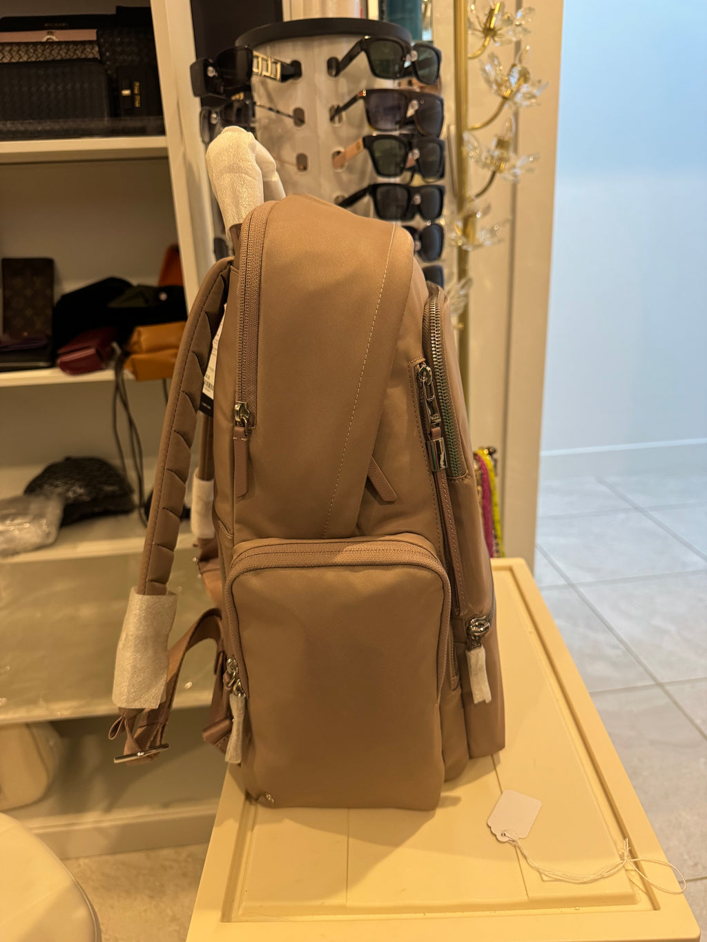 Tumi Neutral Beige Nylon Backpack – Professional Travel/Work Bag