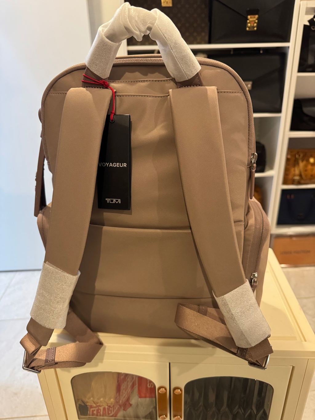 Tumi Neutral Beige Nylon Backpack – Professional Travel/Work Bag