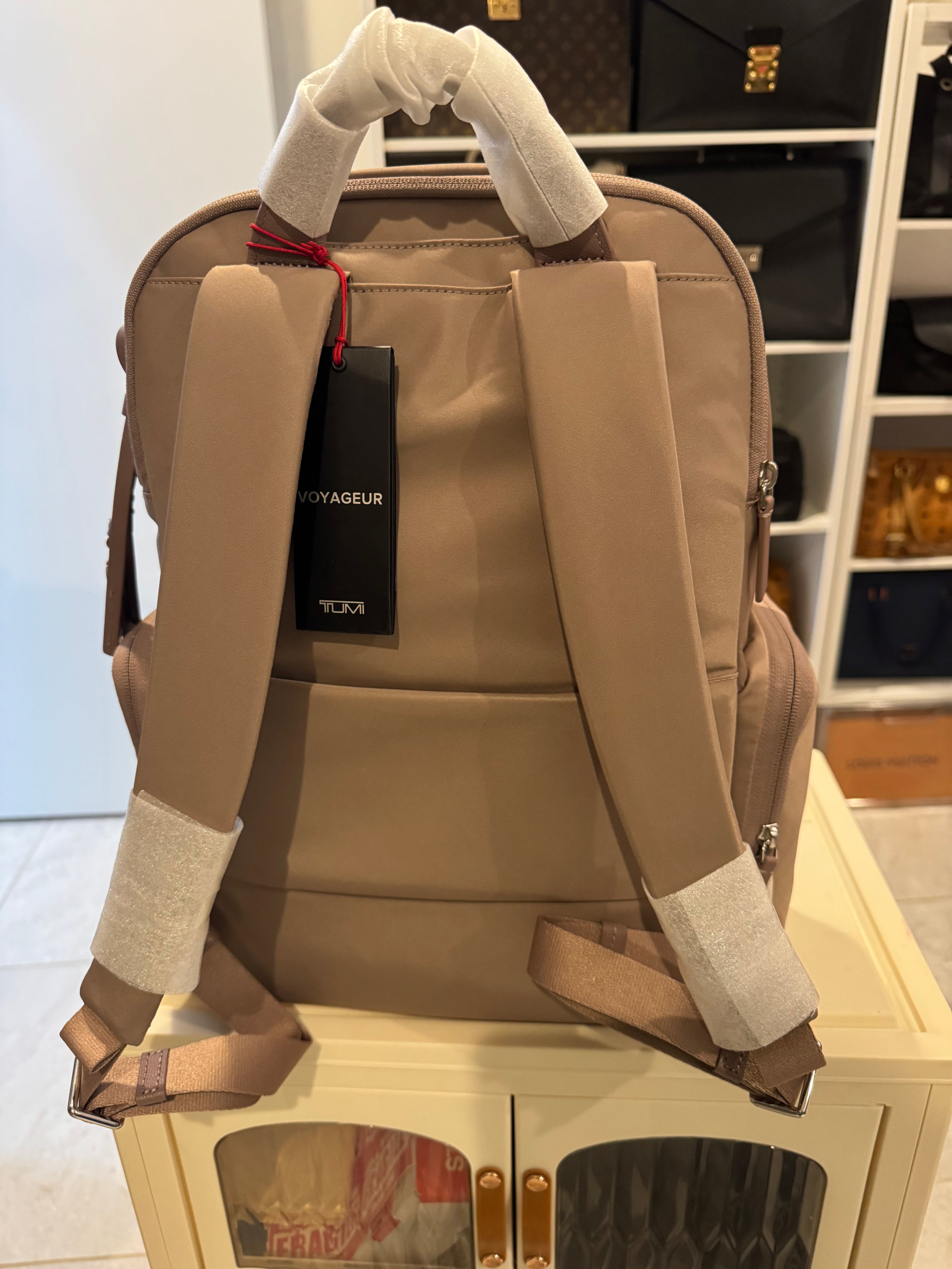 Tumi Neutral Beige Nylon Backpack – Professional Travel/Work Bag