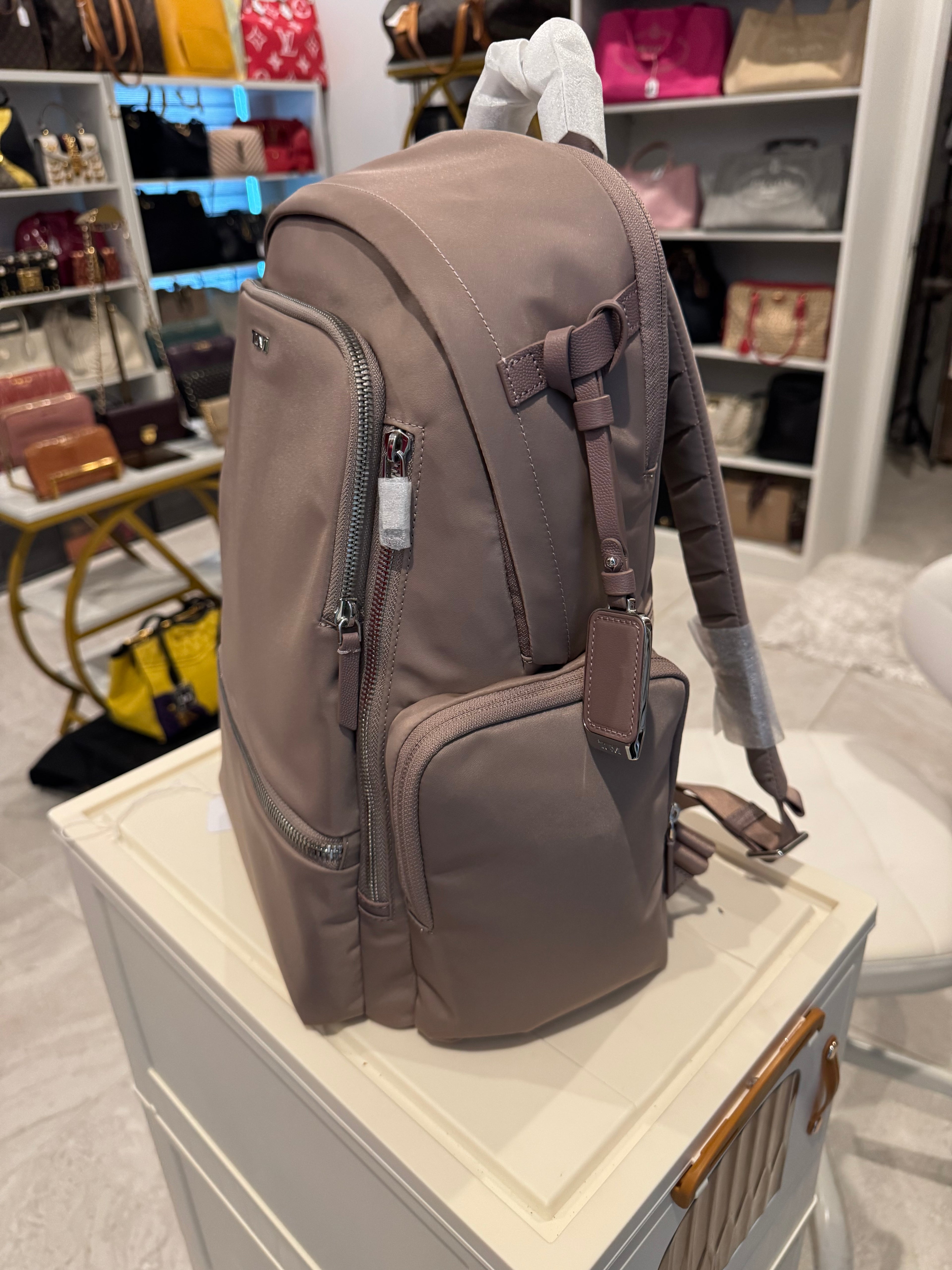 Tumi Neutral Beige Nylon Backpack – Professional Travel/Work Bag