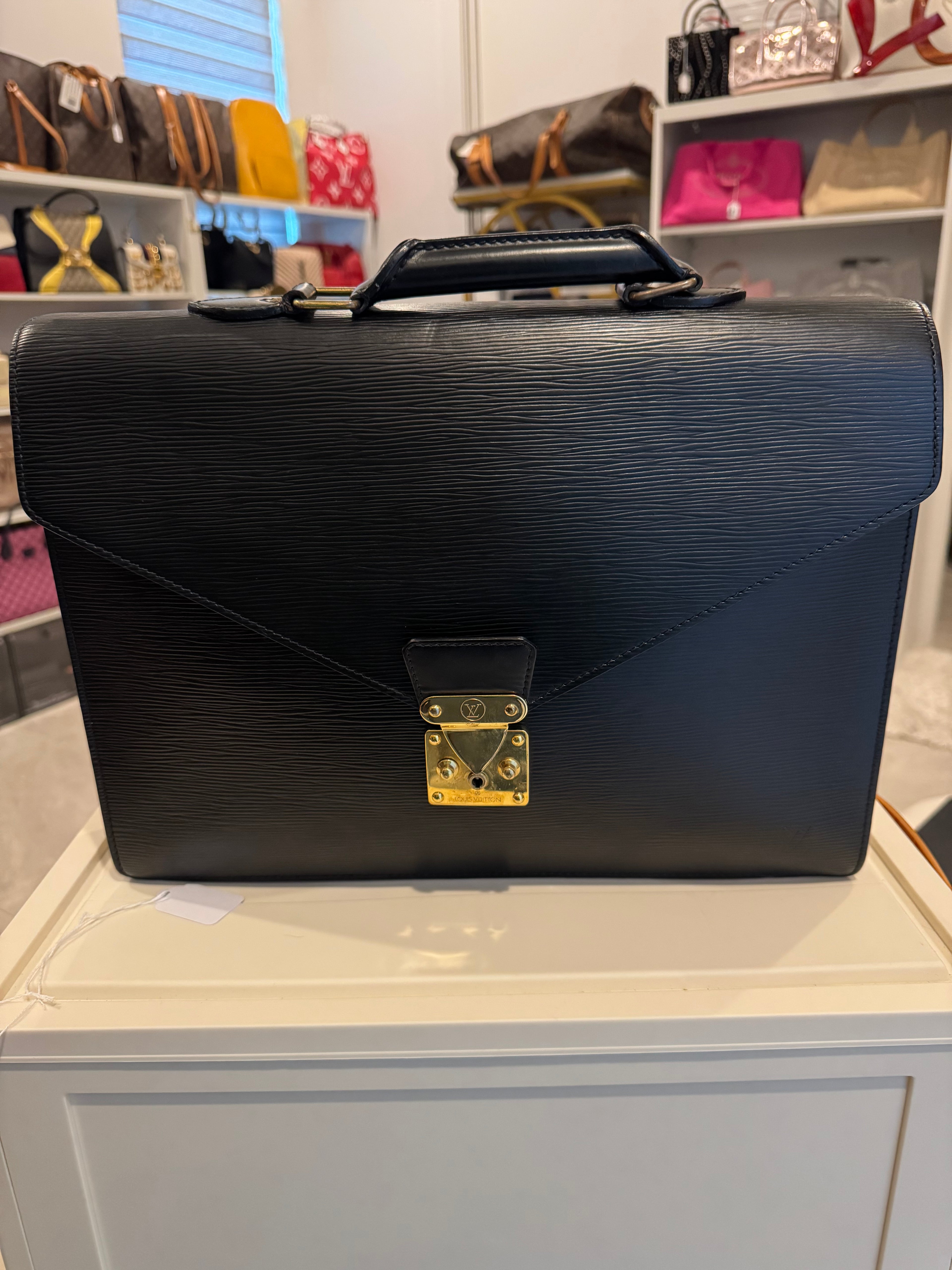 Louis Vuitton Serviette Ambassadeur Black Epi Leather Briefcase – Vintage LV Work Bag