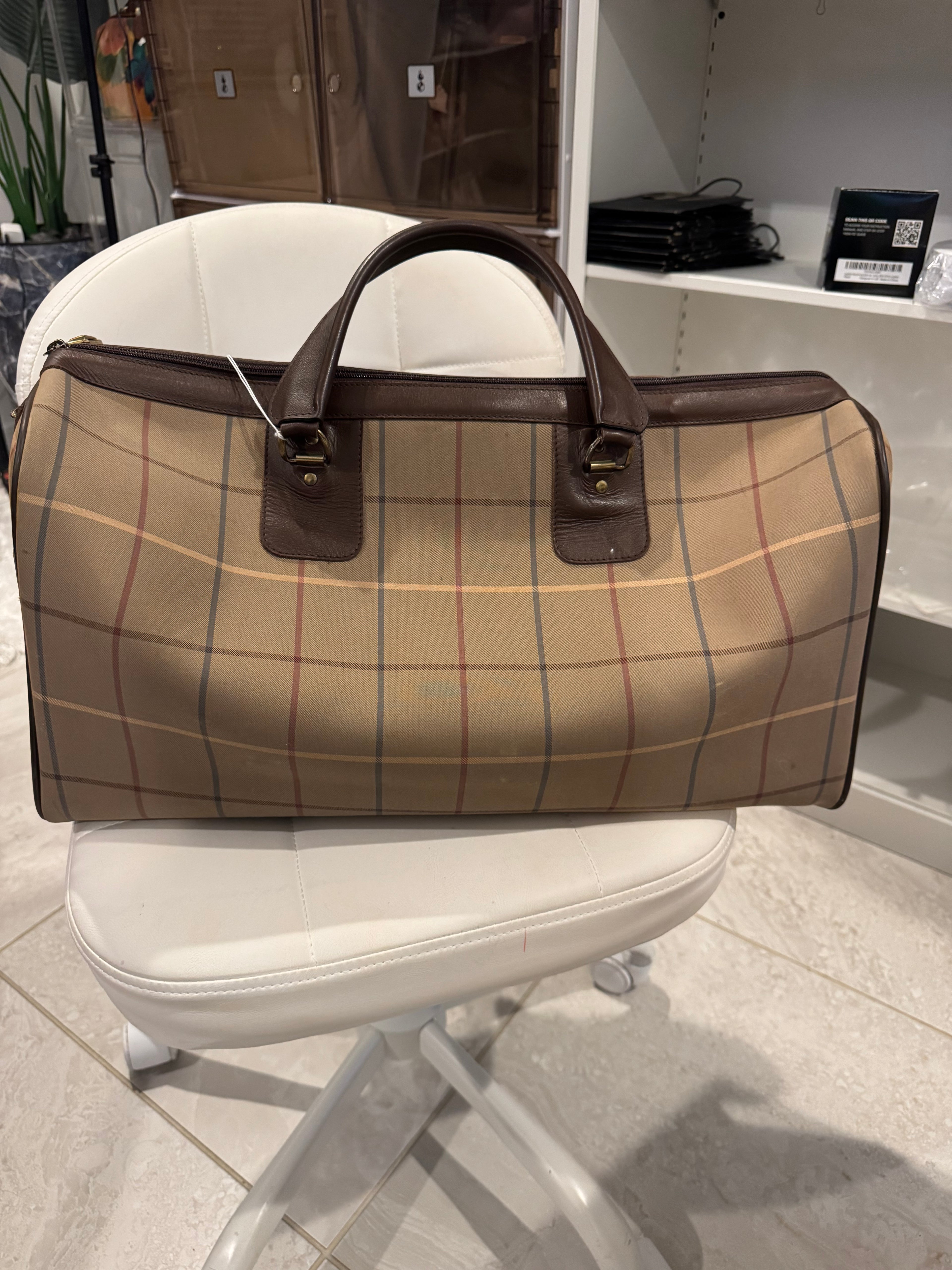 Burberry Nova Check Canvas & Leather Travel Bag | Classic Weekender