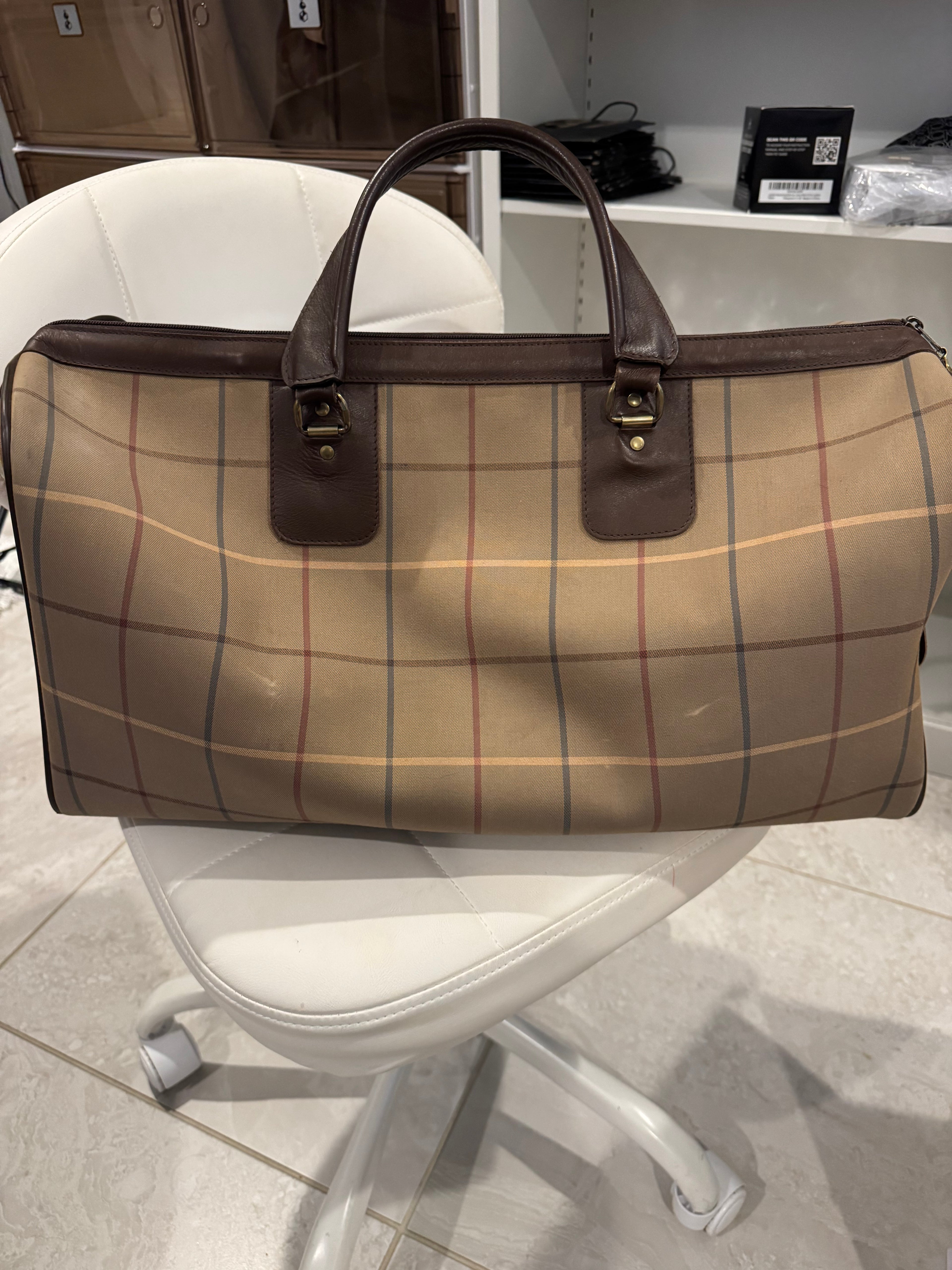 Burberry Nova Check Canvas & Leather Travel Bag | Classic Weekender