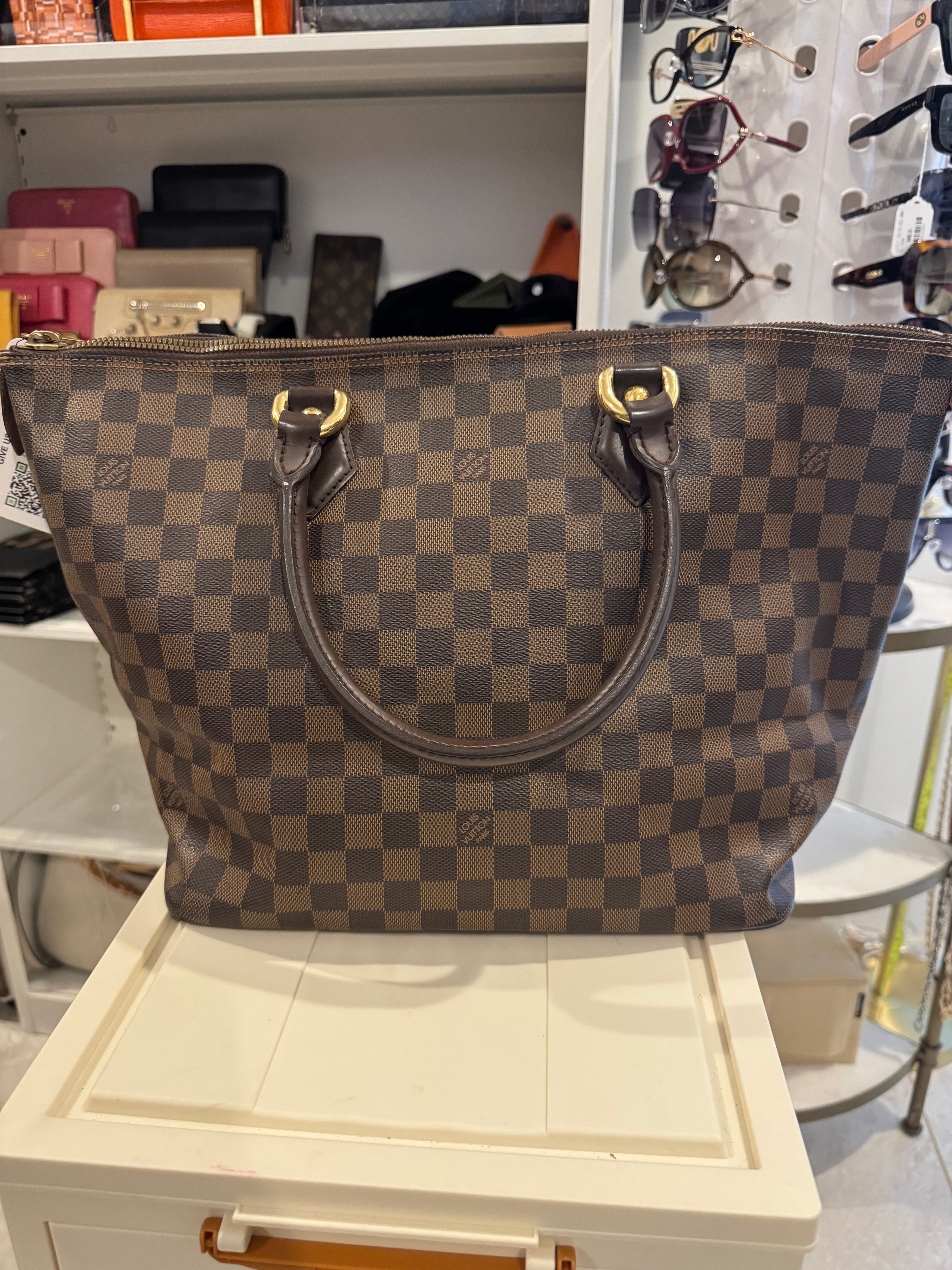 Louis Vuitton Saleya Tote – Damier Ebene Zip-Top Shoulder Bag