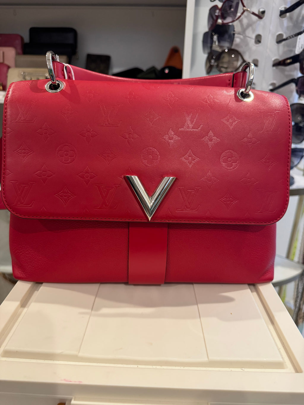 Louis Vuitton Very One Handle Bag | Red Monogram Leather