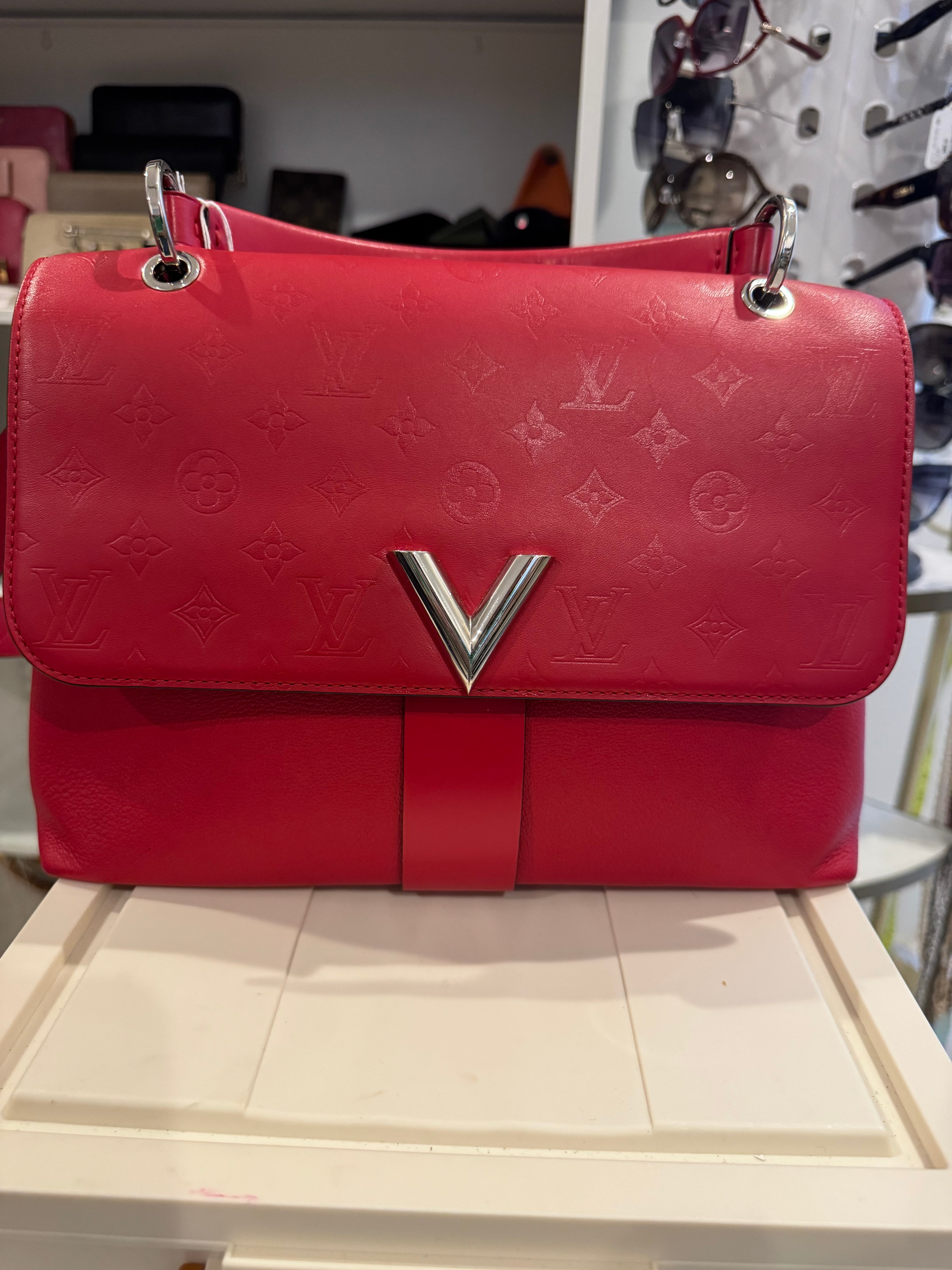 Louis Vuitton Very One Handle Bag | Red Monogram Leather