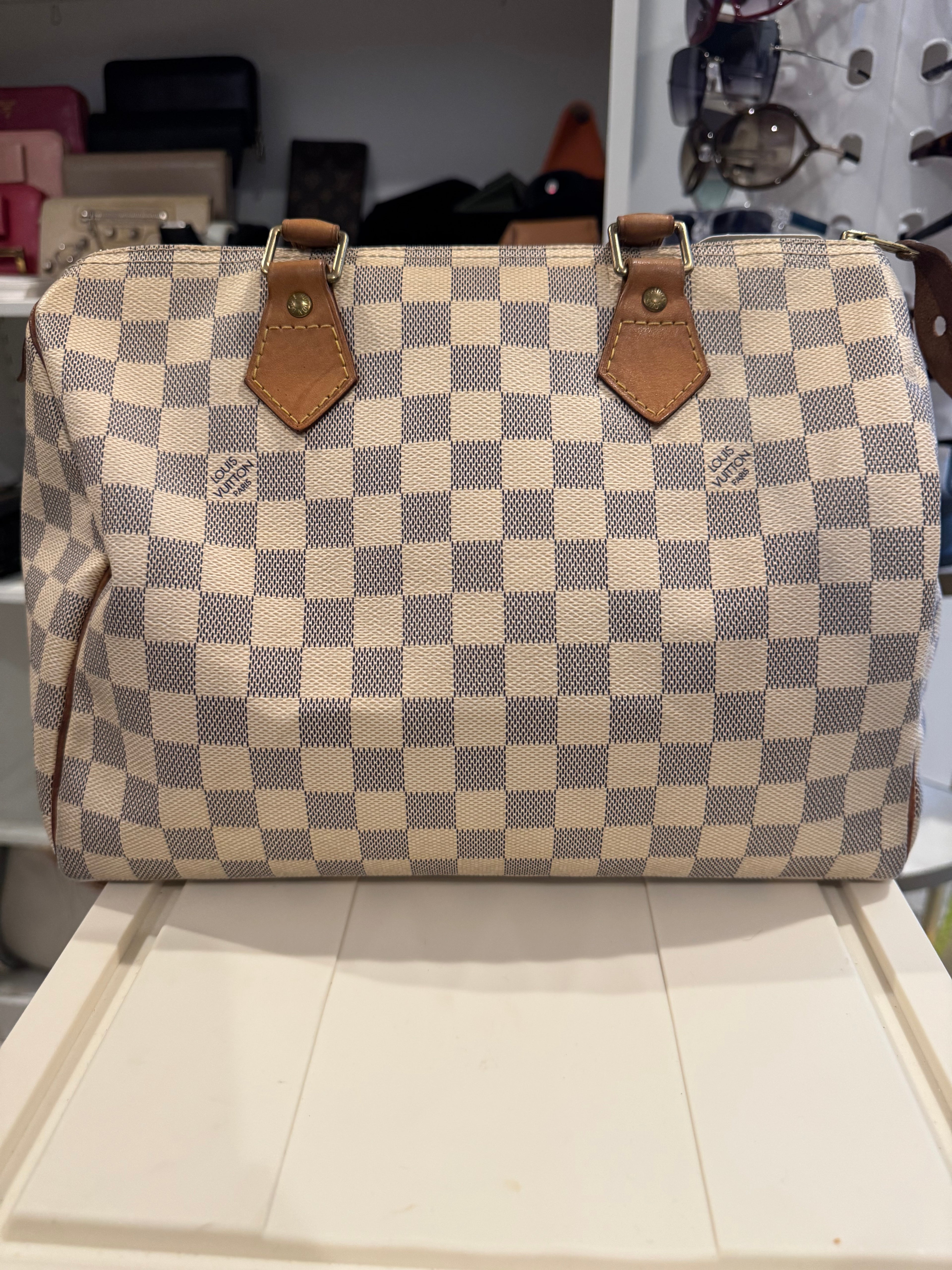 Louis Vuitton Speedy 30 – Damier Azur Canvas Handbag