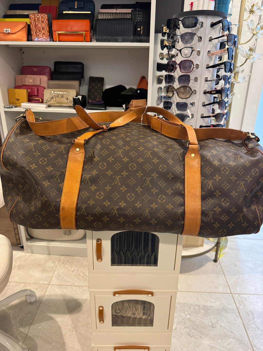 Louis Vuitton Monogram Sac Polochon Vintage Travel Duffle Bag