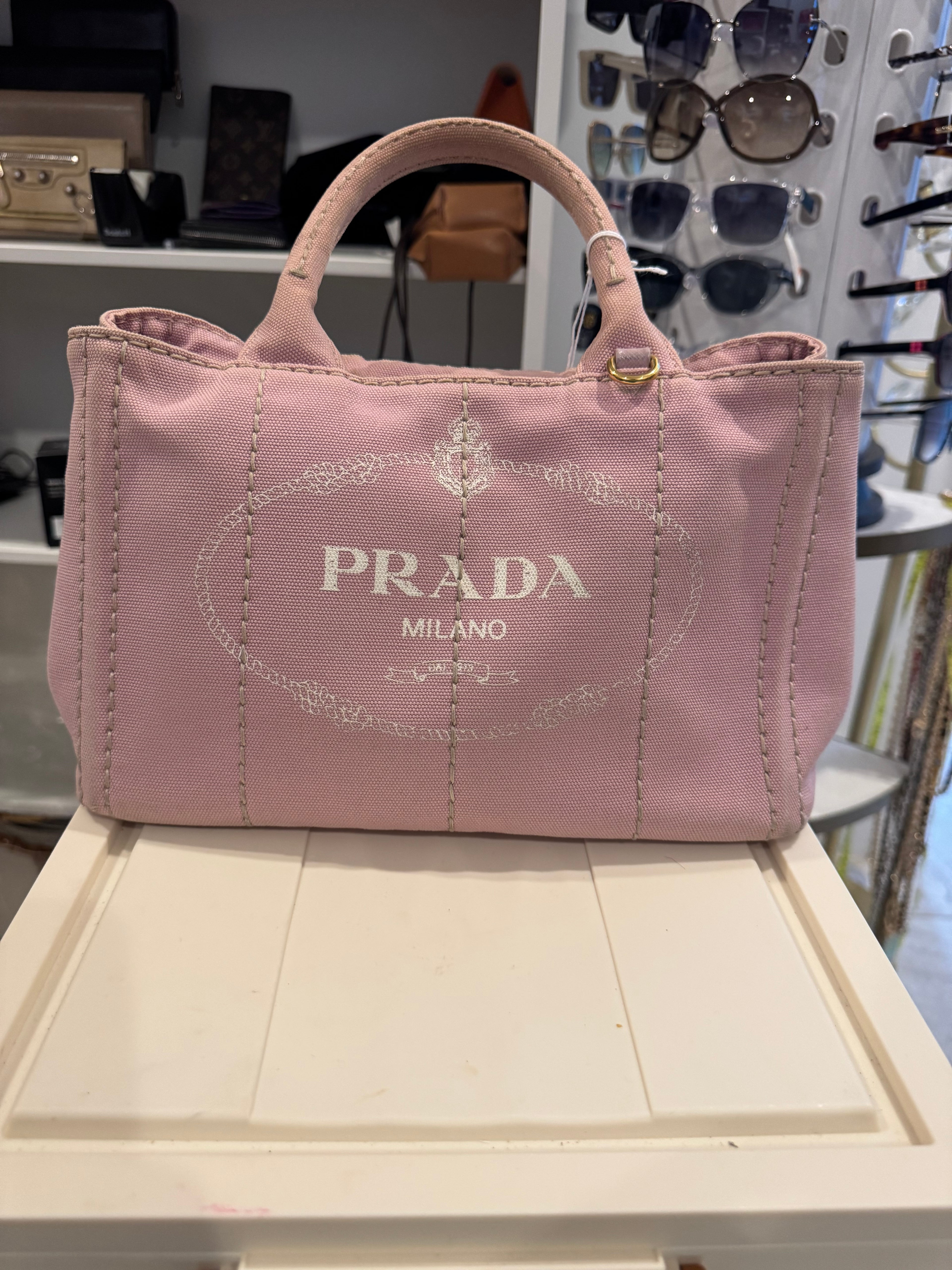 Prada Canapa Tote Bag – Pink Canvas