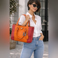 Prada Medium Galleria Saffiano Lux Double-Zip Tote – Two-Tone Orange & Red Leather