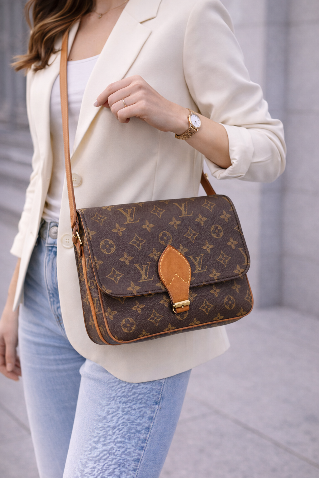 Louis Vuitton Cartouchière Monogram Crossbody Bag