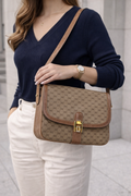Vintage Gucci GG Canvas Flap Shoulder Bag – Brown Monogram with Leather Trim